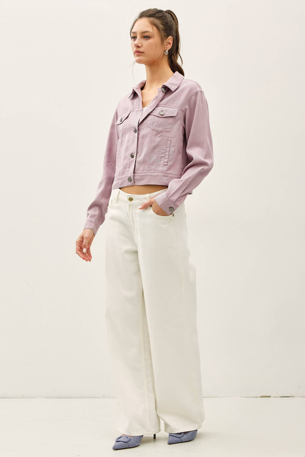 GARMENT WASHED TENCEL WESTERN JACKET
