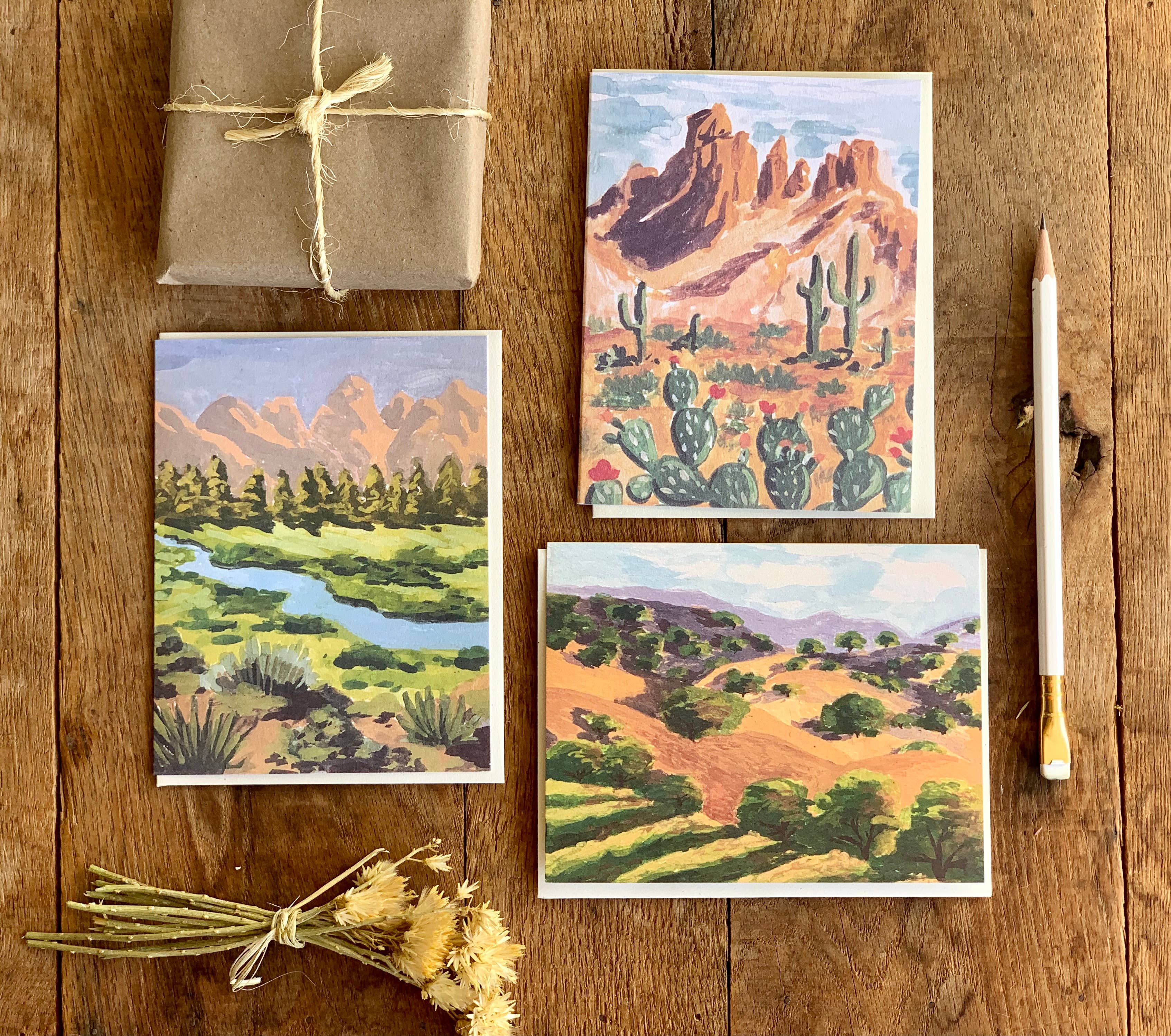 Western Mountain Pasture Landscape Nature Card