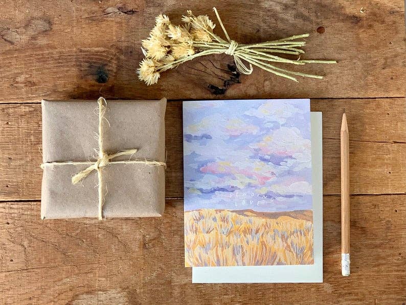Sending Love Calm Peaceful Prairie Sympathy Greeting Card