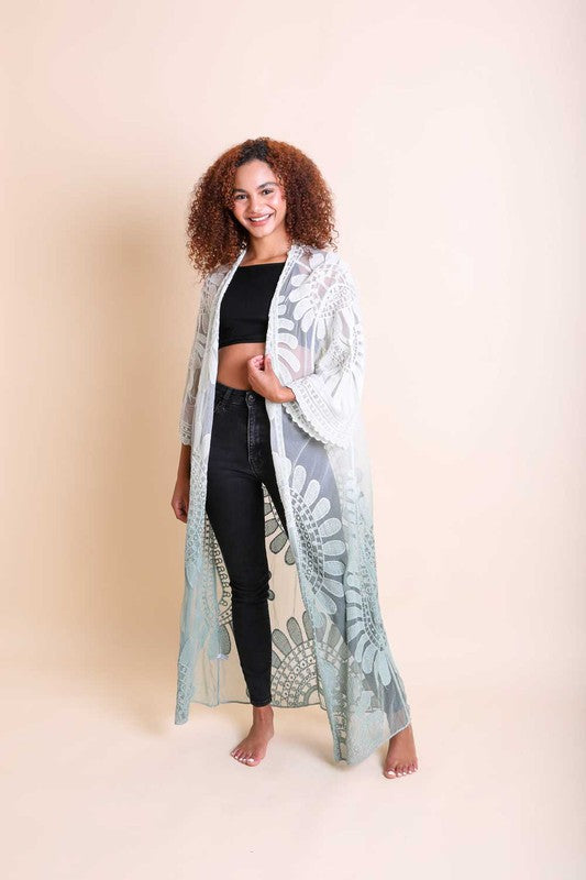 Ombre Bohemian Lace Kimono available in multiple colors